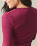 Women's Luxe Rib Crew Long Sleeve - Beet Red